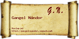 Gangel Nándor névjegykártya